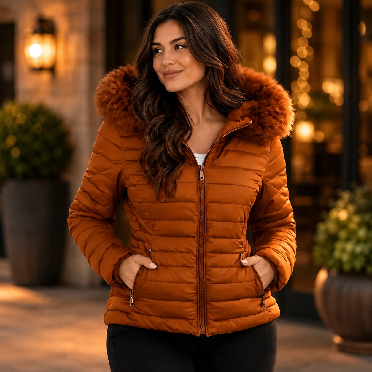 Jaqueta Feminina Forrada Dupla face sherpa Impermeável Inverno